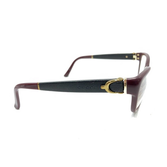 Gucci Burgundy Maroon Black Gold Eyeglasses Frames 53-16 140 Italy Designer - Picture 4 of 12